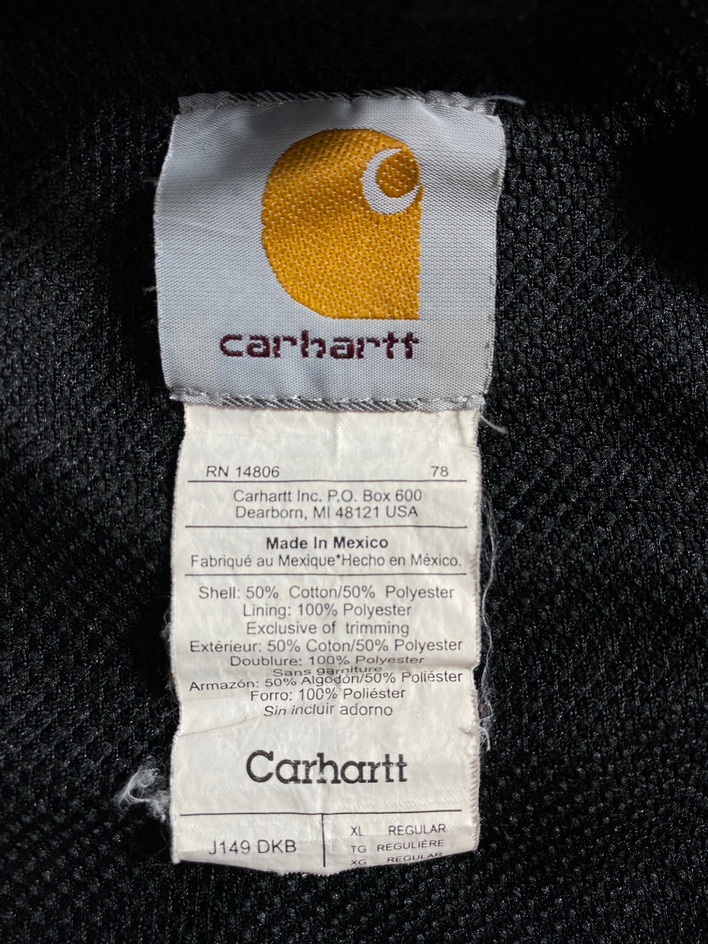 Vintage CARHARTT Size XL Double Face Zip-Up Hoodie Sweat-Shirt / A5488