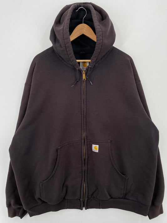 Vintage CARHARTT Size XXL Hoodie Zip-up Sweat-Shirt / A7925