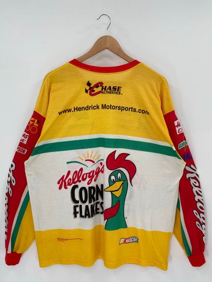 1999 KELLOGG'S CORN FLAKES (No tag) Approx. Size XL Vintage Racing Long Sleeve T-Shirt / K7254