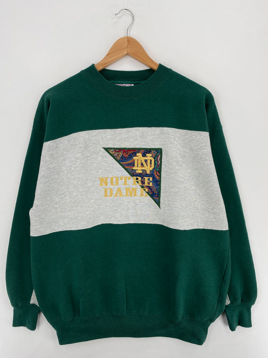 90's NOTRE DAME Size L Vintage College Sweat-Shirt / A5382