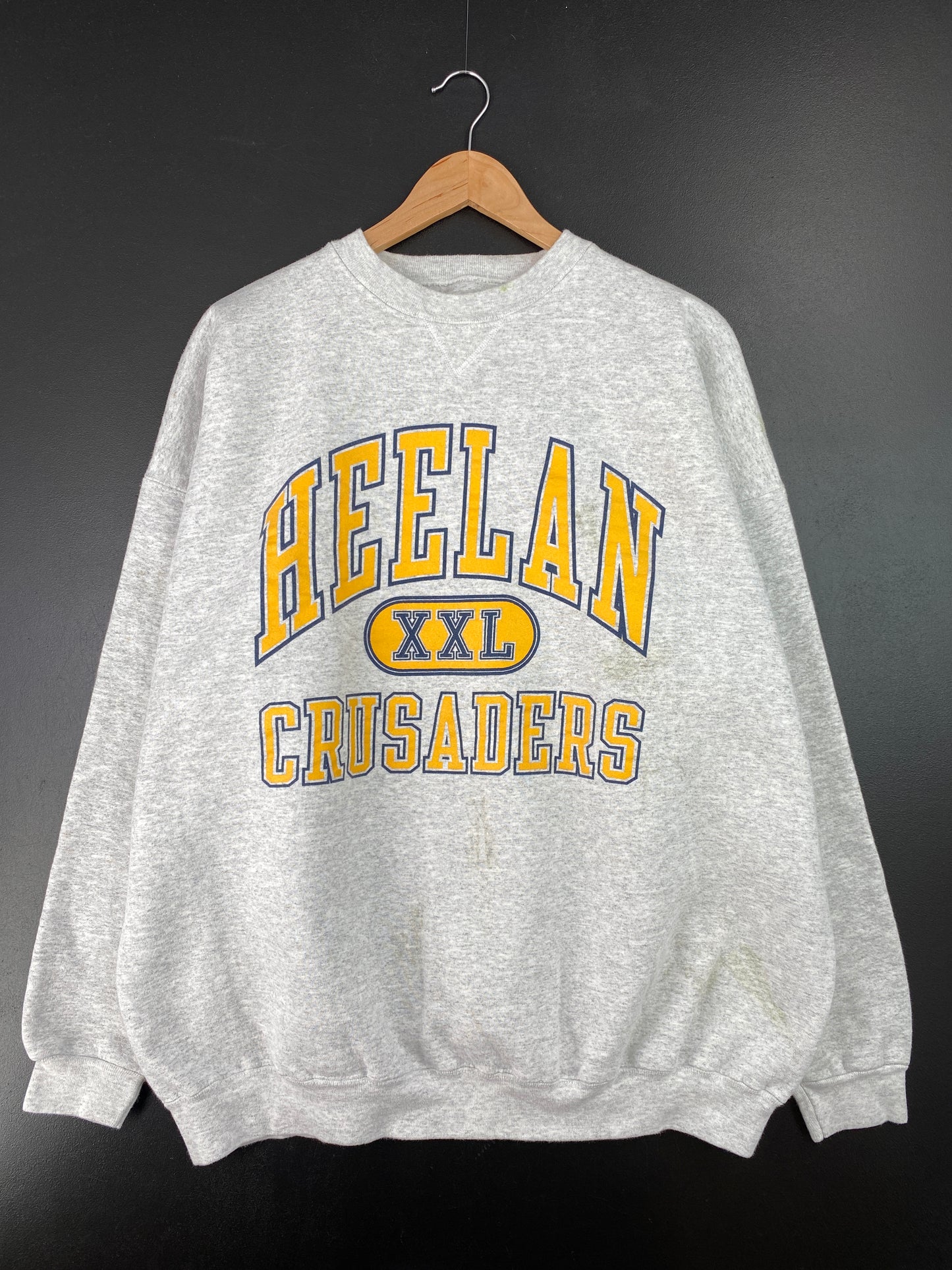 90’s HEELAN Made in USA Approx. Size XL Vintage College Sweat-shirt / A8161
