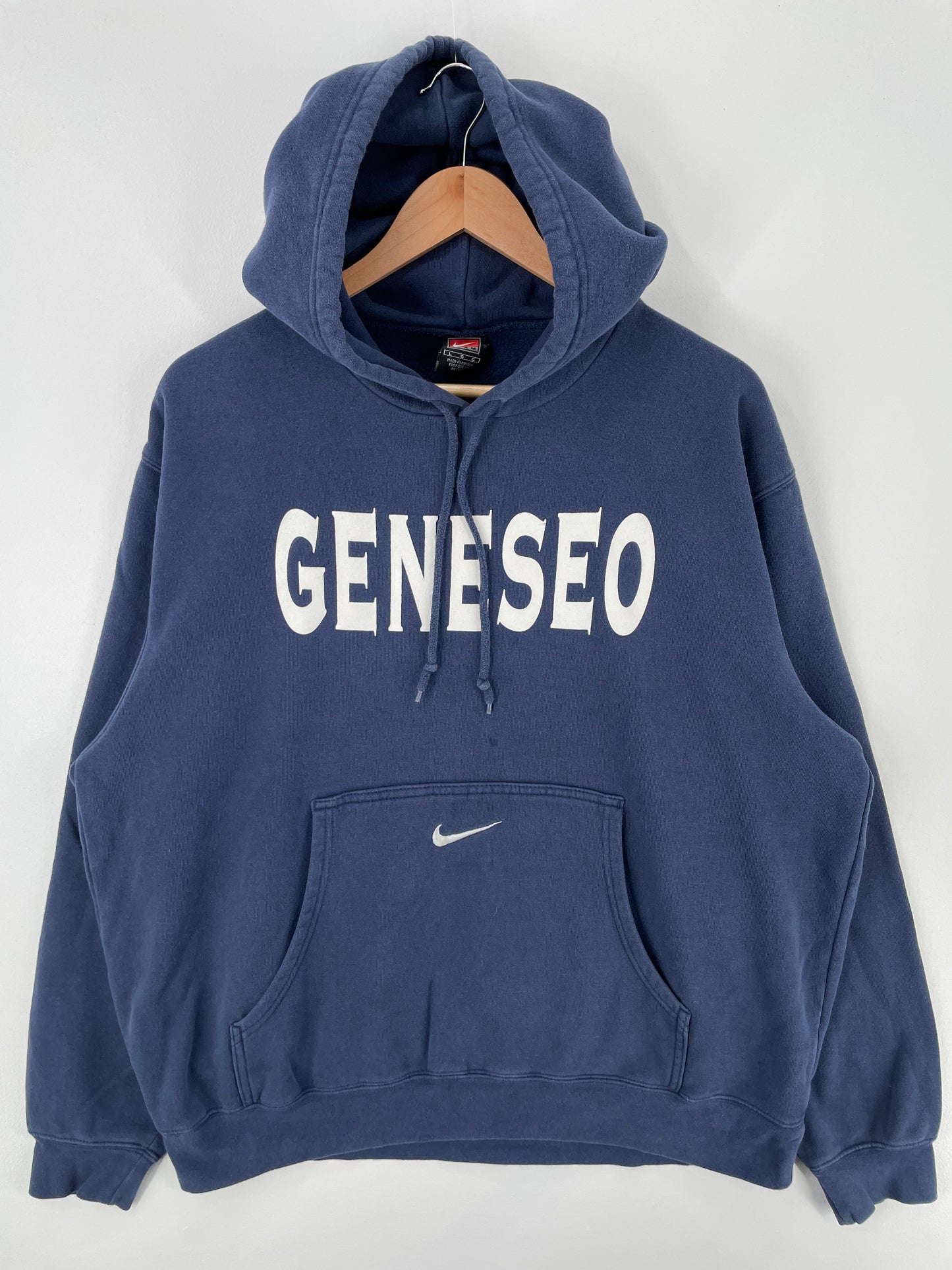 00' NIKE GENESEO Size L Vintage College Hoodie Sweat-shirt / A593