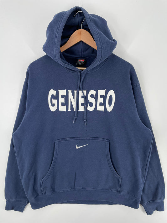 00' NIKE GENESEO Size L Vintage College Hoodie Sweat-shirt / A593