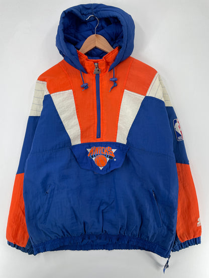 .90’s STARTER x NEW YORK KNICKS Size XL NBA Padded Nylon Jacket / E2529J