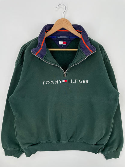 Vintage TOMMY HILFIGER Size L Half Zip Sweat-shirt / A909