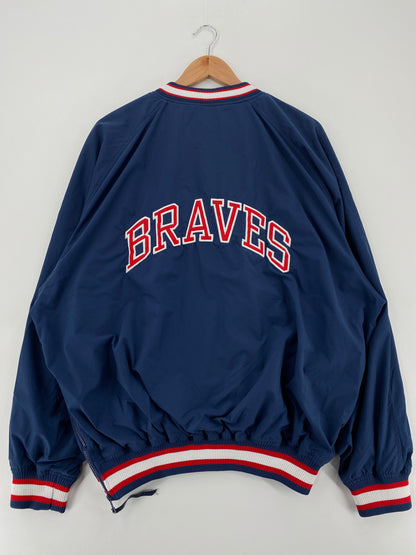 90's ATLANTA BRAVES Size L Vintage MLB Nylon Jacket / A3510