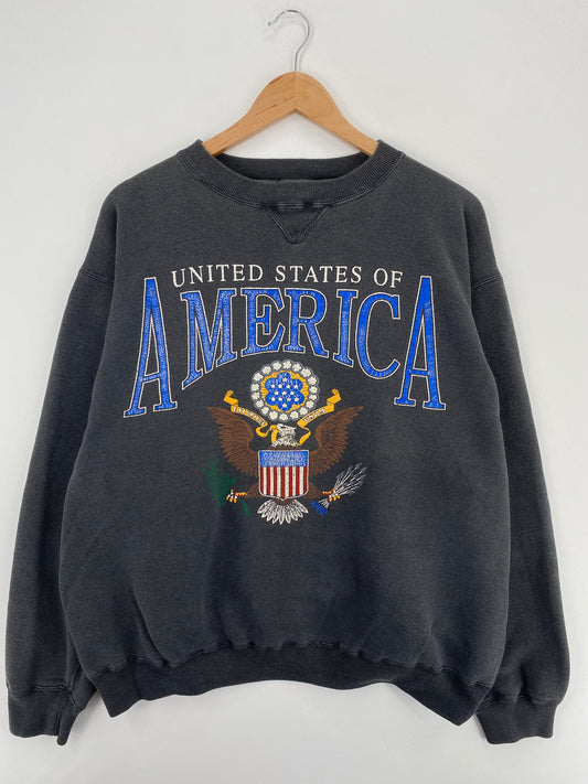 90's UNITED STATES OF AMERICA Size L Vintage Sweat-shirt / A6185