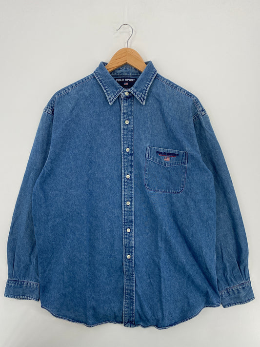 90’s POLO SPORT Size L Vintage Button Down Shirt / A4921