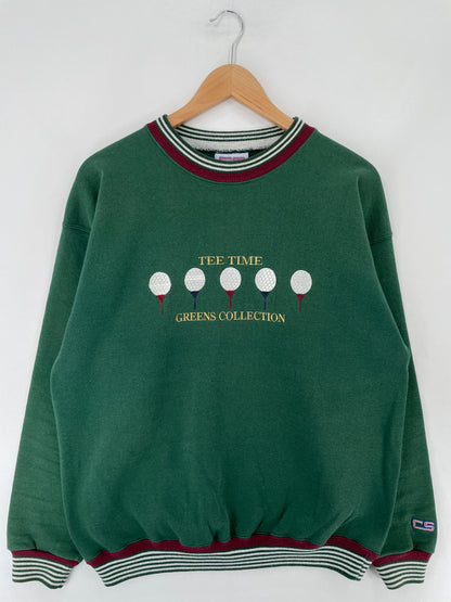 90's GREENS COLLECTION GOLF Made in USA Size L Vintage Sweat-shirt / E6690S