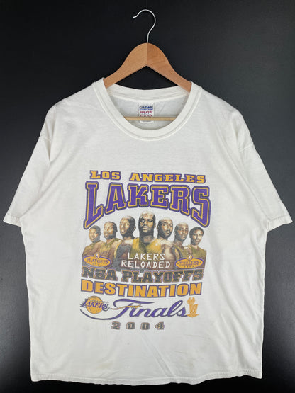 2004 LOS ANGELES LAKERS Size XL Vintage NBA T-Shirt / A3799