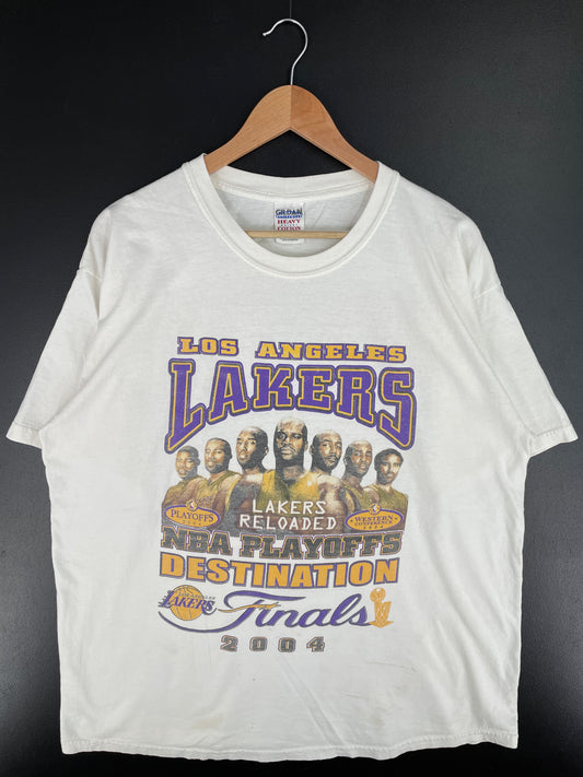 2004 LOS ANGELES LAKERS Size XL Vintage NBA T-Shirt / A3799