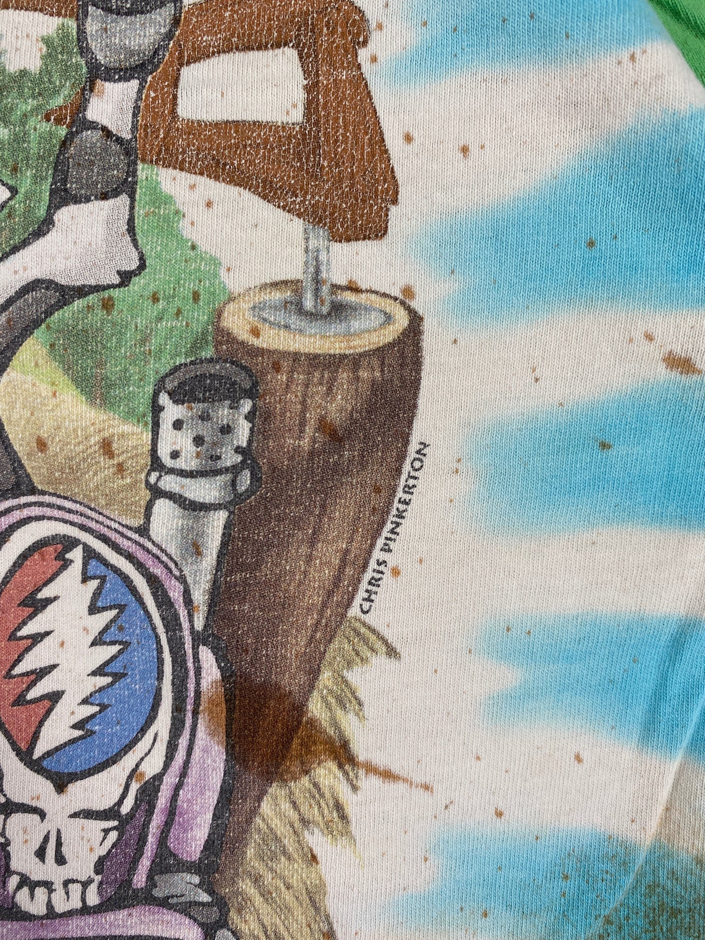 .1995 LIQUID BLUE x GRATEFUL DEAD Made in USA Size L Vintage Music T-Shirt / E5375T