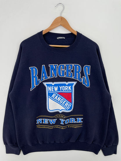 90’s  NEW YORK RANGERS Size Approx.XL Vintage NHL Sweat-Shirt / A7726