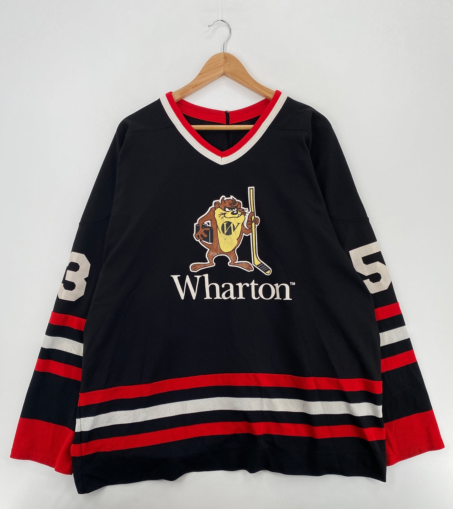 Vintage WHARTON x TAZ Size XXL Vintage NHL Hockey Game Shirt / A6151