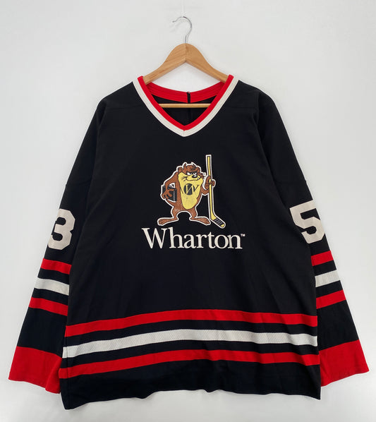 Vintage WHARTON x TAZ Size XXL Vintage NHL Hockey Game Shirt / A6151