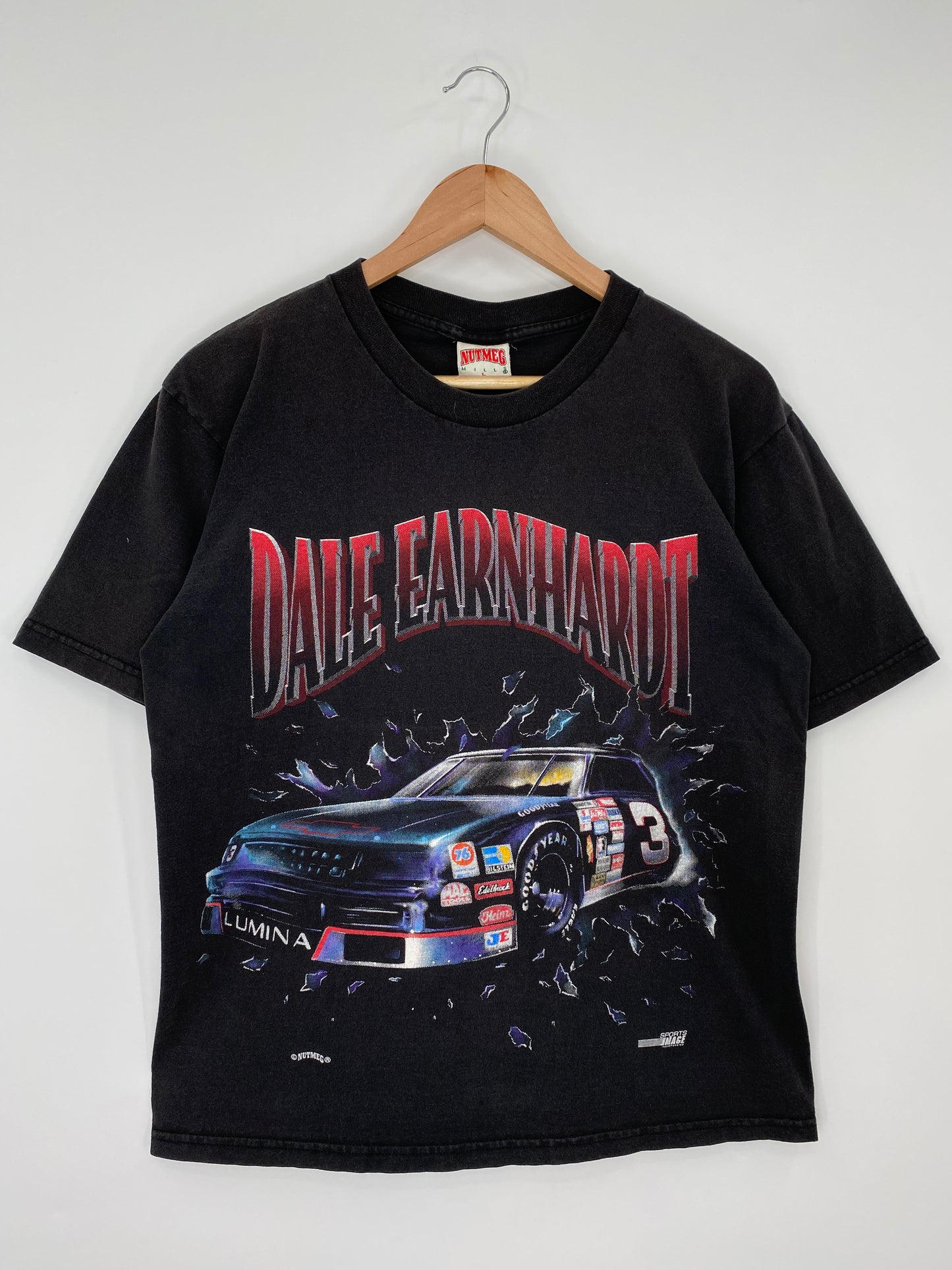 90's NASCAR DALE EARNHARDT Made in USA Size L Vintage Racing T-Shirts / K9661