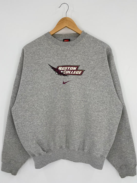 00' NIKE BOSTON COLLEGE Size S Vintage College Sweat-Shirt / K5142