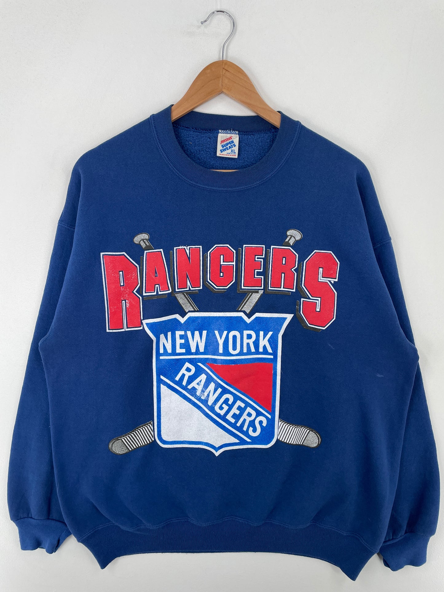 90's NEW YORK RANGERS Made in USA Size XL Vintage NHL Sweat-Shirt / A9619