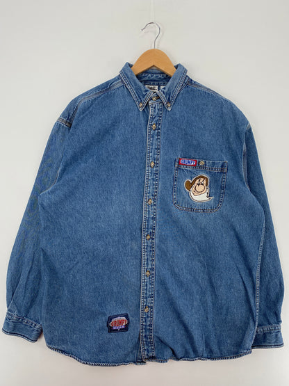 00' DISNEY GRUMPY Size L Vintage Button Down Shirt / A3950