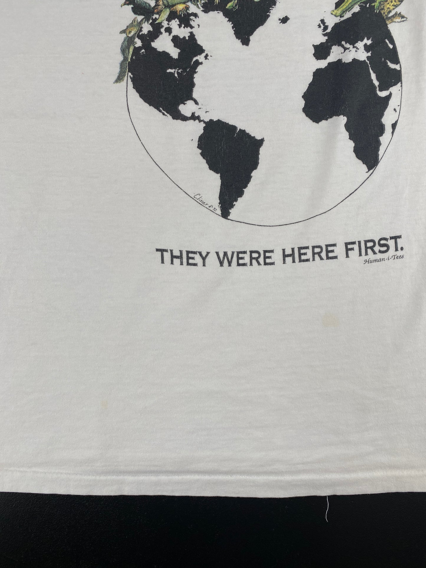 1992 THEY WERE HERE FIRST. Made in USA Size XL Vintage T-Shirt / A3519