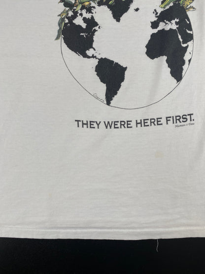 1992 THEY WERE HERE FIRST. Made in USA Size XL Vintage T-Shirt / A3519