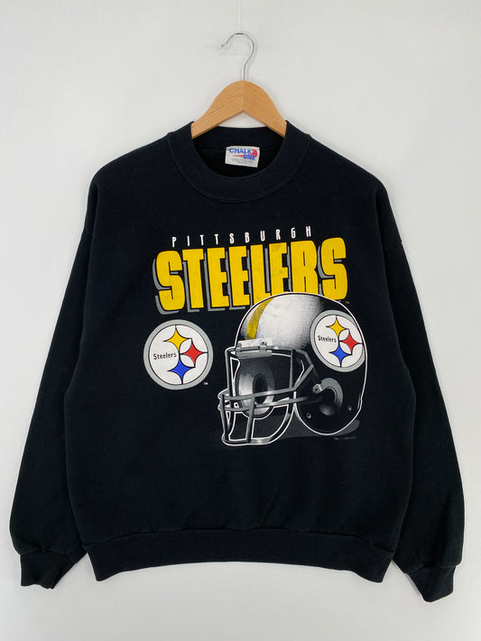 1996 PITTSBURGH STEELERS Made in USA Size Approx.L Vintage NFL Sweat-shirt / E2225S