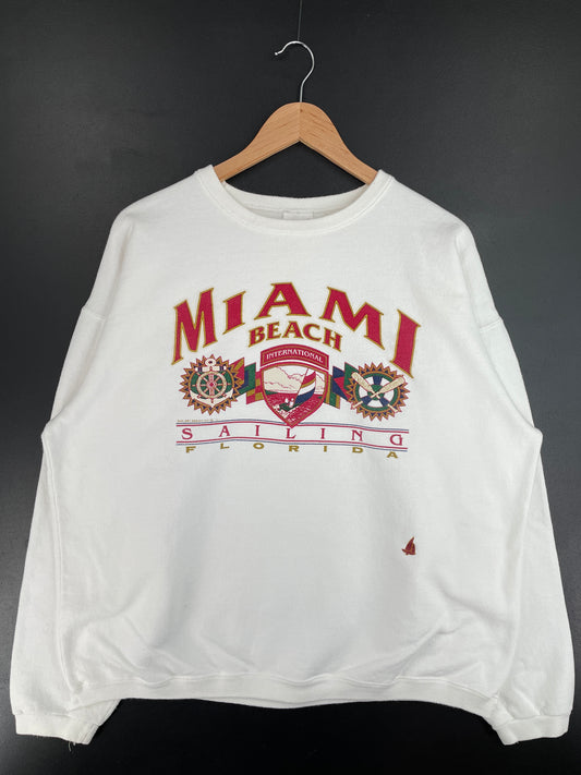90's MIAMI BEACH Made in USA Size XL Vintage Sweat-Shirt / E4722S