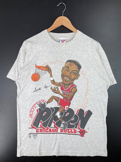 90's CHICAGO BULLS SCOTTIE PIPPEN Made in USA Size L Vintage NBA T-Shirt / A6793