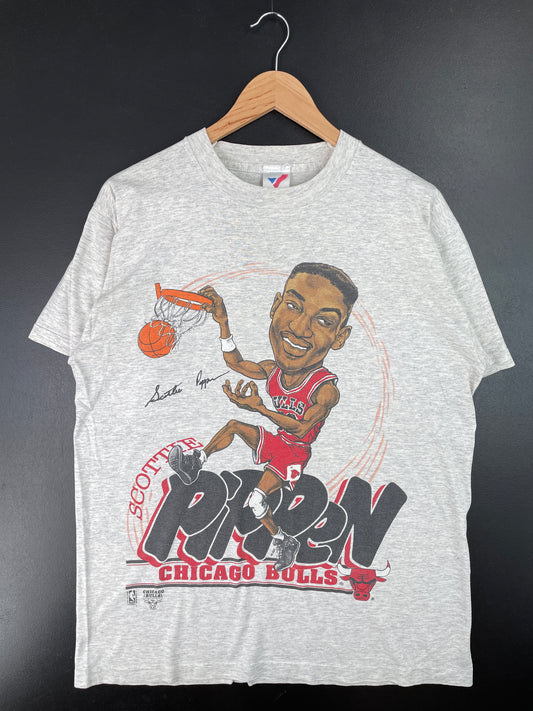 90's CHICAGO BULLS SCOTTIE PIPPEN Made in USA Size L Vintage NBA T-Shirt / A6793