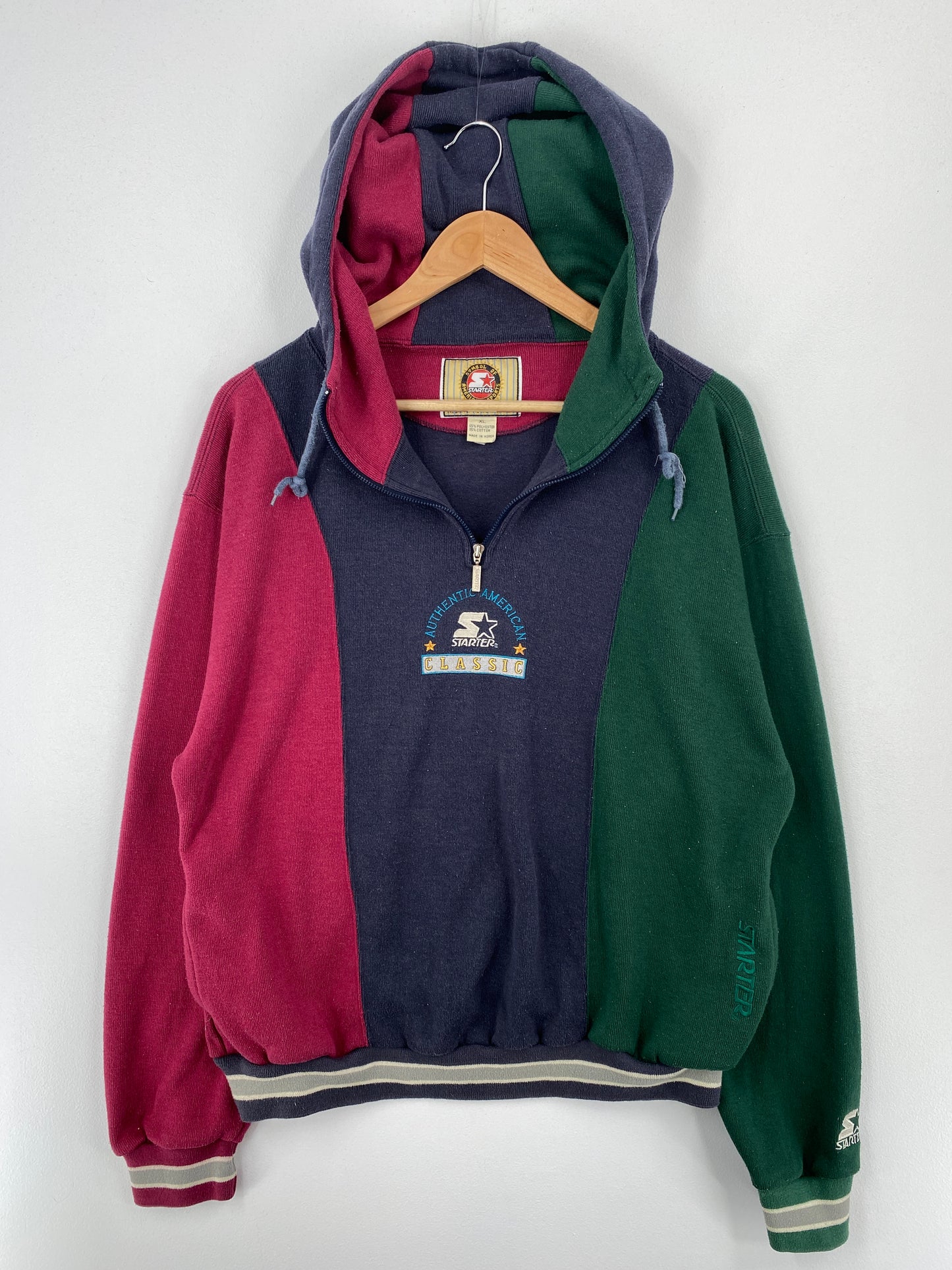 90's STARTER Size XL Vintage Half Zip Sweat-Shirt / A9080