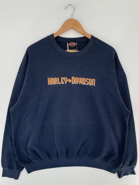 90’s HARLEY DAVIDSON Made in USA Size XL Vintage Sweat-shirt / E5446S*