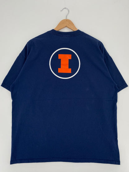 00' NIKE ILLINOIS FIGHTING ILLINI Size XL Vintage College T-Shirts / A1690