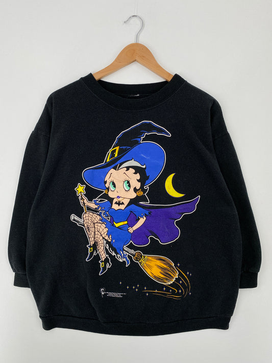 1995 BETTY BOOP HALLOWEEN (No tag) Approx. Size L Vintage Sweat-shirt / A8750