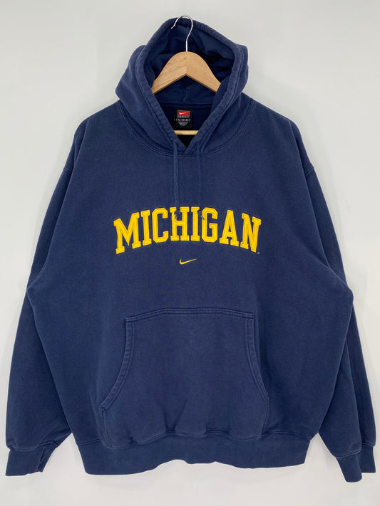 00' NIKE MICHIGAN Size XL Vintage College Hoodie Sweat-Shirts/ A136
