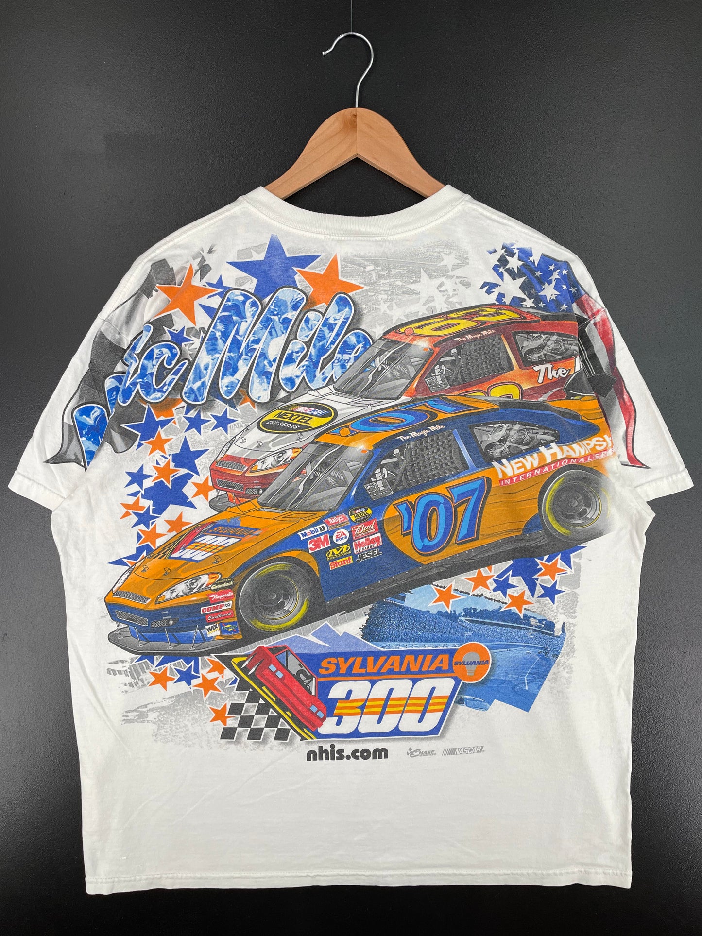 2007 NASCAR NEW HAMPSHIRE Size XL Vintage Racing T-Shirt / A2111