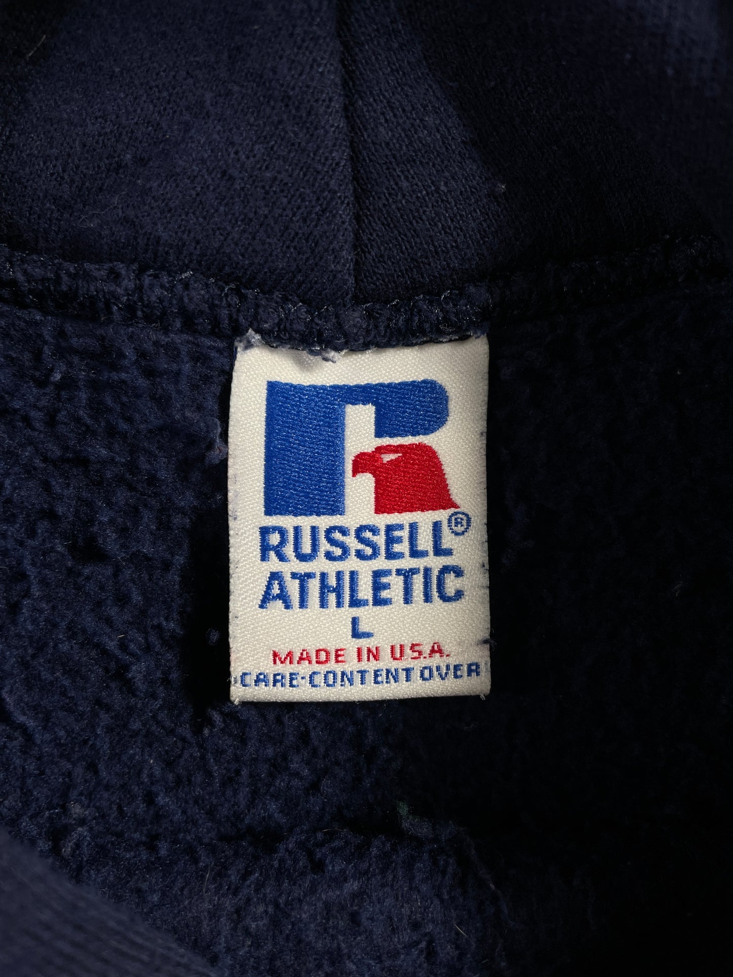 90's RUSSELL x NOTRE DAME Made in USA Size L Vintage College Hoodie Sweat shirt / E4509S