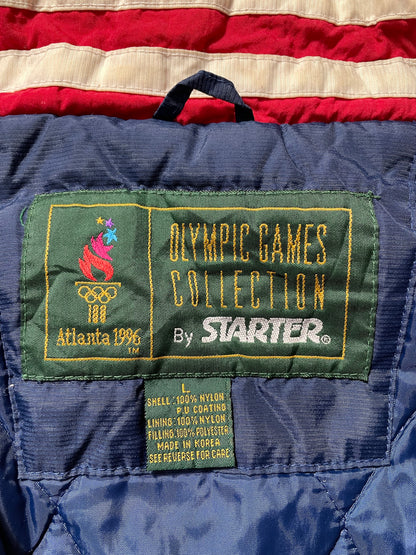 1996 ATLANTA OLYMPIC TEAM USA x STARTER Size L Vintage padded NFL Nylon Jacket / K6272