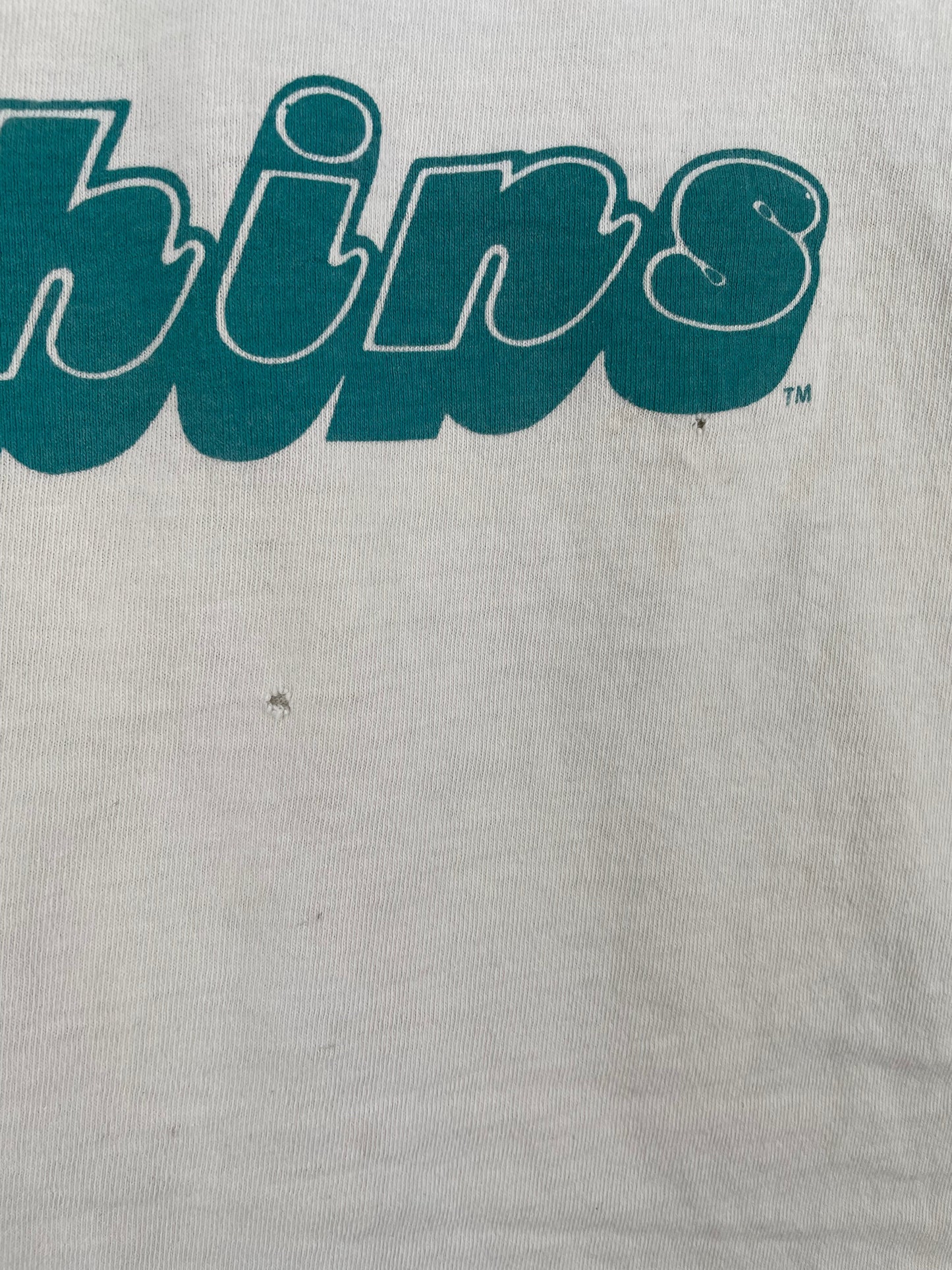 90's MIAMI DOLPHINS Made in USA Size L Vintage NFL Hoodie T-Shirt / E2749T