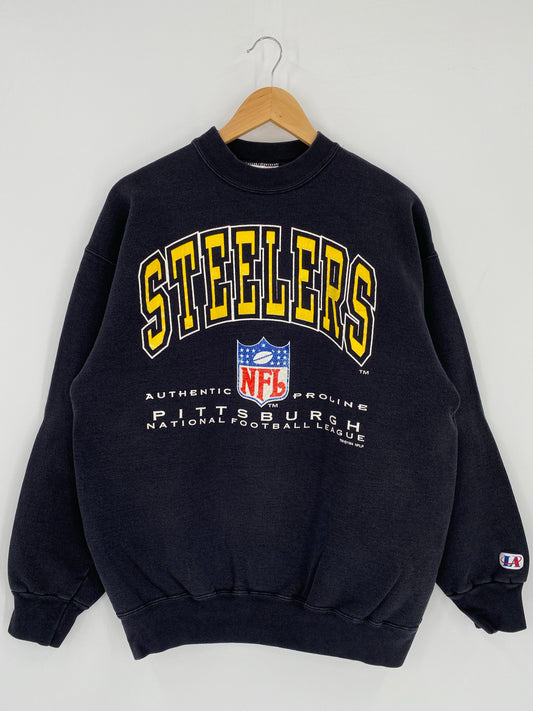 1995' PITTSBURGH STEELERS Made in USA Size L Vintage NFL Sweat-Shirt  / K4993
