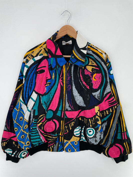 Vintage PARA-SILK Size Approx.XL Silk Jacket / E760