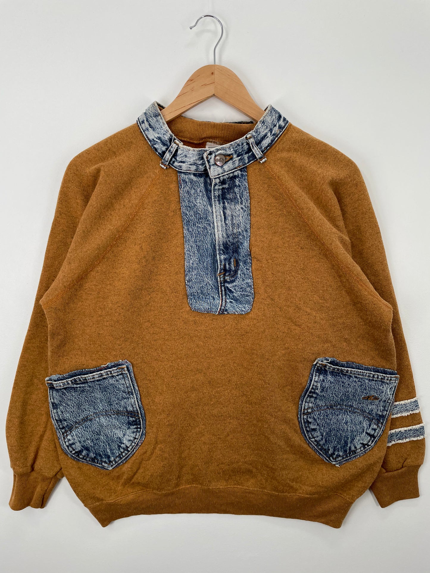 90’s JEANS Patch work Made in USA Size XL Sweat-shirt / A1246