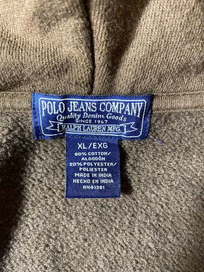 Vintage POLO JEANS Size XL Zip Up Hoodie Sweat-shirt / A7439