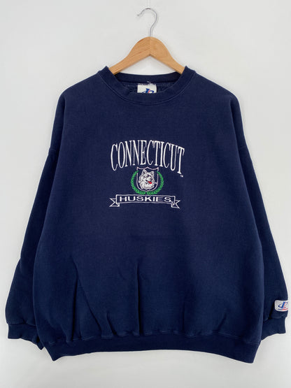 90's UCONN Made in USA Size XL Vintage College Sweat-Shirt/ A5731