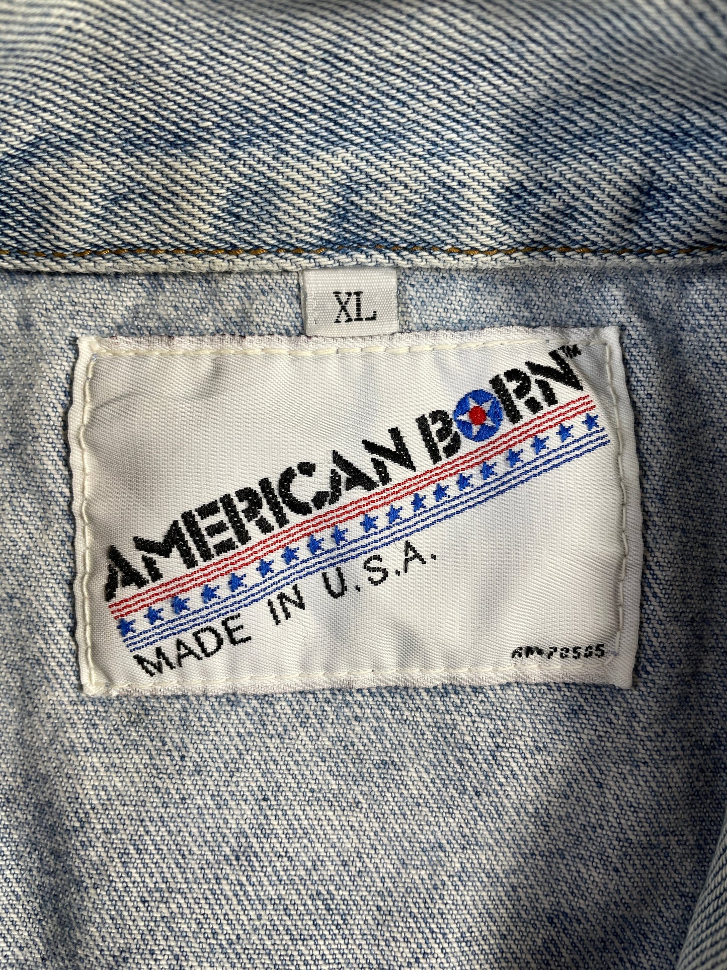 90's CAMEL Made in USA Size XL Vintage Denim Jacket / A9756