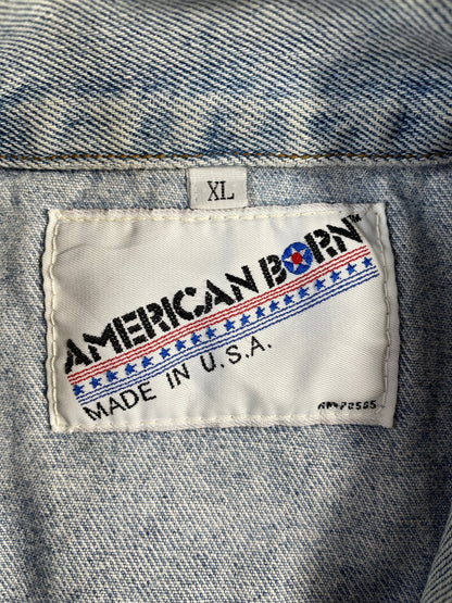 90's CAMEL Made in USA Size XL Vintage Denim Jacket / A9756