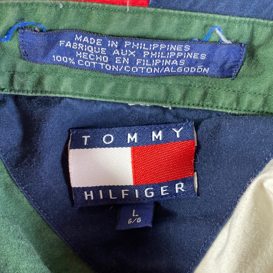 90’s TOMMY HILFIGER Size L Vintage Button-Down Shirt / E2267B