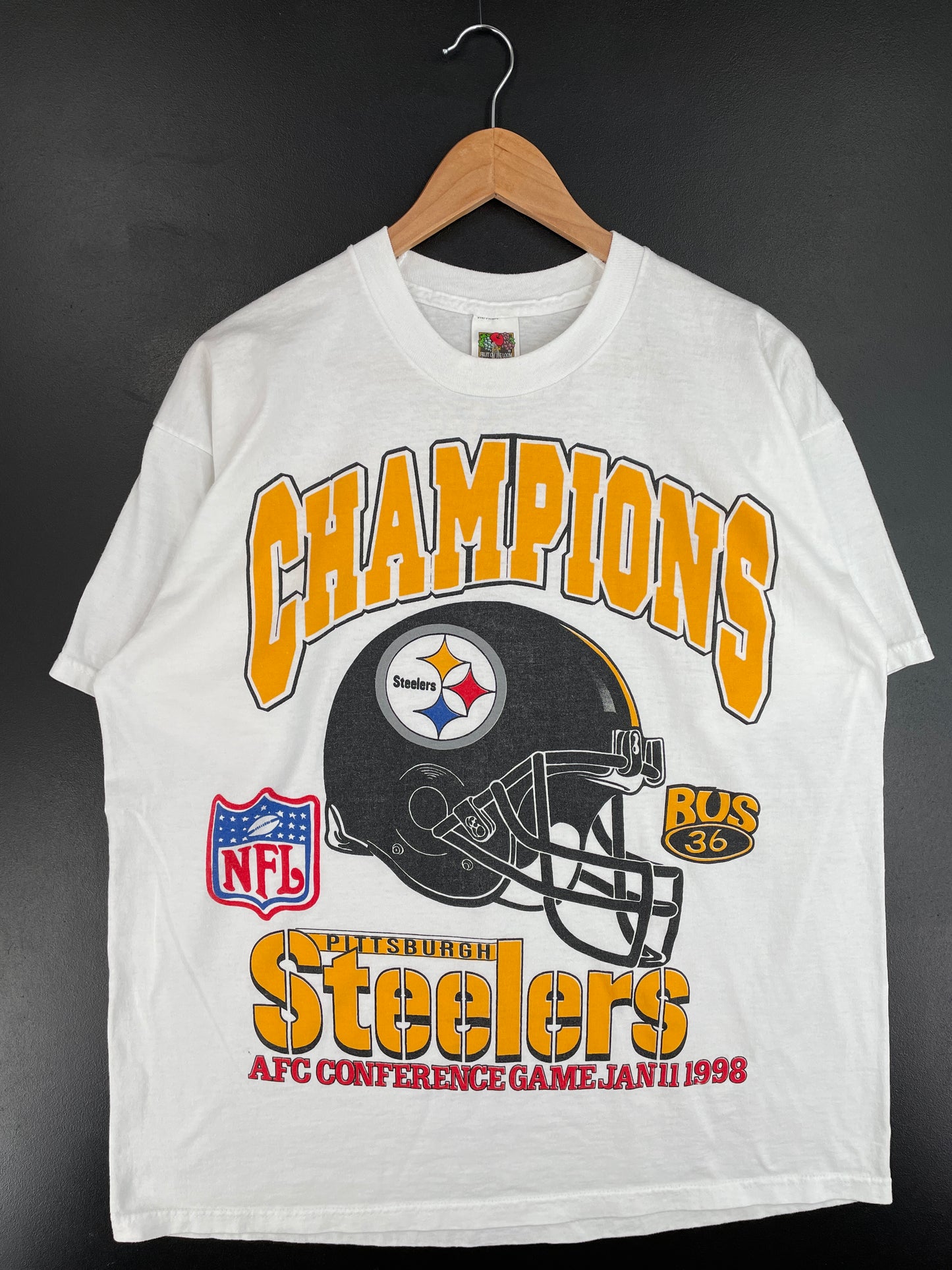 1998 PITTSBURGH STEELERS Size L Vintage NFL T-Shirt / E4253T