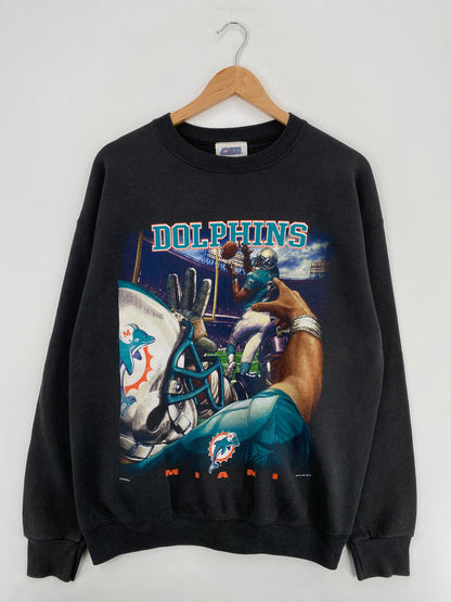 1997 MIAMI DOLPHINS Made in USA Size L Vintage NFL Sweat-Shirt / A6131