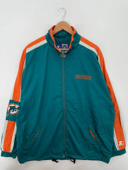 90's STARTER x MIAMI DOLPHINS Size XL Vintage NFL Nylon Jacket / A6836