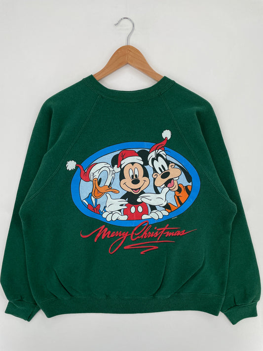 90's DISNEY CHRISTMAS Made in USA Size XL Vintage Sweat-shirt / E662